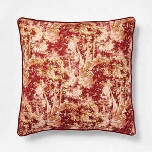 Open Box - 24"x24" Abstract Tree Printed Throw Pillow with Gu Burgundy